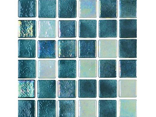 National Pool Tile Tribeca 1x1 Glass Tile | Dark Marine Glossy | TRI-DKMARINE-GL