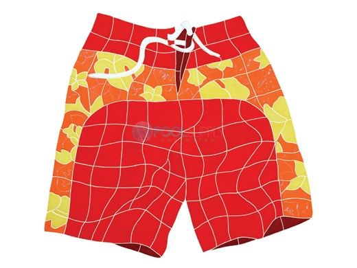 Artistry In Mosaics Board Shorts Red Mosaic | 20" x 21" | BSHREDOM