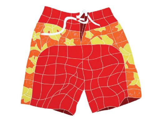 Artistry In Mosaics Board Shorts Red Mosaic | 20" x 21" | BSHREDOM