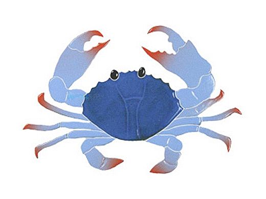 Artistry In Mosaics Crab Blue Mosaic | 5" x 8" | CRABLUB
