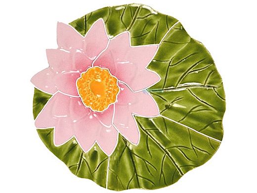 Artistry In Mosaics Lily Pad with Flower Mosaic | 6" x 6" | LFLMCOS