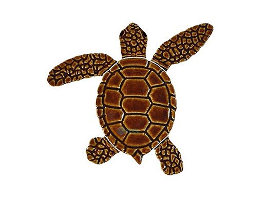 Artistry In Mosaics Loggerhead Turtle Mini Brown Mosaic | A -  4" | TLMBROAB