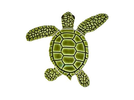 Artistry In Mosaics Loggerhead Turtle Mini Green Mosaic | A -  4" | TLMGREAB