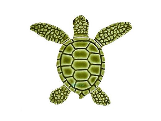 Artistry In Mosaics Loggerhead Turtle Mini Green Mosaic | B -  4" | TLMGREBB