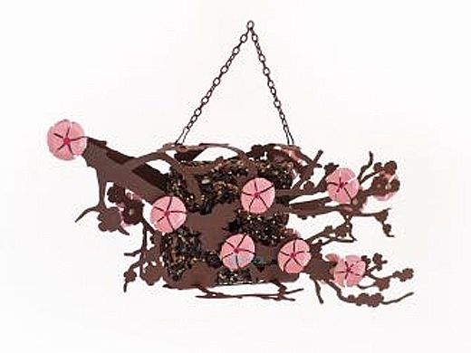 Desert Steel Cherry Blossom Hanging Bird Feeder | 409-110