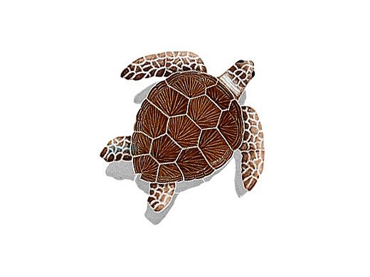 Artistry In Mosaics Loggerhead Turtle Brown with Shadow Mosaic | Small - 9"? x 8"? | TLSBROS