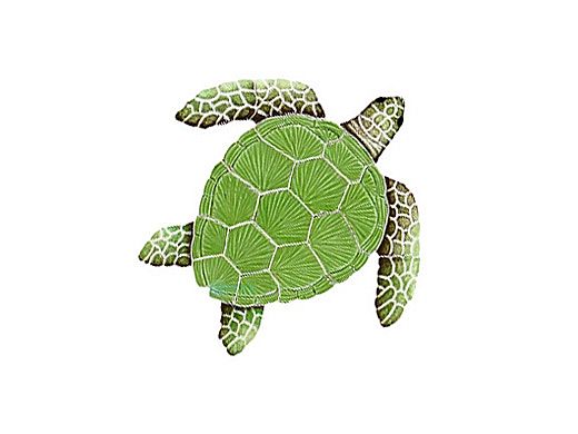 Artistry In Mosaics Loggerhead Turtle Green Mosaic | Small - 8"? x 8"? | TLOGRES