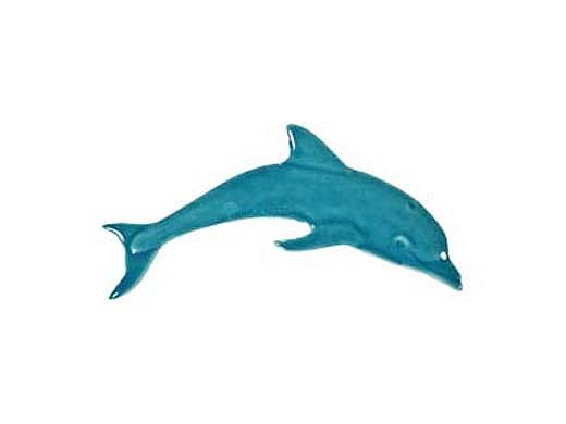 Artistry In Mosaics Mini Dolphin Mosaic | Aqua - 6" x 2" | DMIAQURB