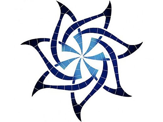 Artistry In Mosaics Pinwheel Medallion Mosaic | 36"? x 36"? | PMEBLUL