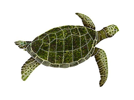 Artistry In Mosaics Sea Turtle Green Mosaic | Medium - 16" x 21" | SEAGRERM