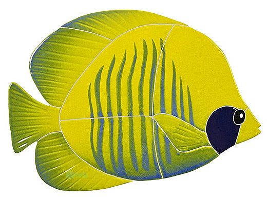 Artistry In Mosaics Tiger Tang Fish Mosaic | Yellow - 5" x 8" | TTAYELS
