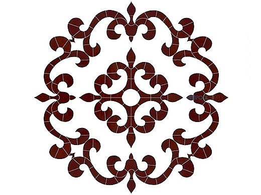 Artistry In Mosaics Tuscan Medallion Mosaic | Brown - 42" x 42" | MTUBROL