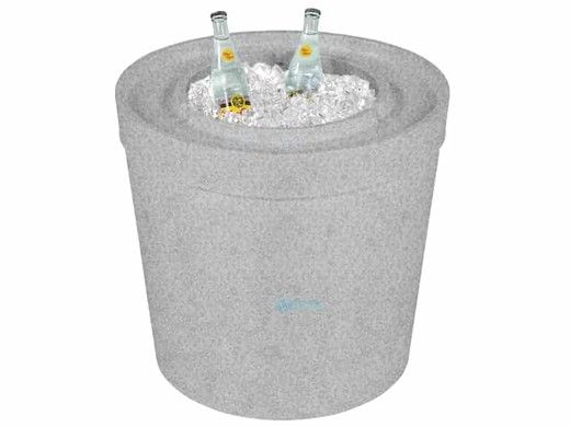 Ledge Lounger Signature Collection Ice Basin Side Table without Lid | Granite Gray | LL-SG-IB-GG