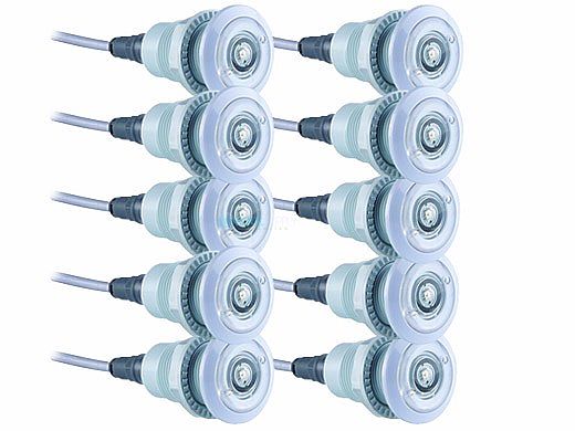 SR Smith Treo Micro Color RGB LED Underwater Pool Light | 2W 12V 80' Cord | 10 Light Bulk Pack | FLED-TM-C-PK10