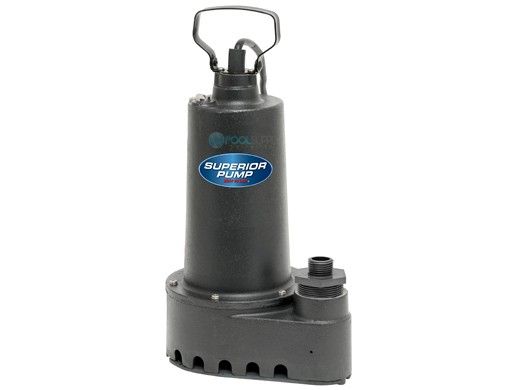Superior Pump Cast Iron Utility Pump | Side Discharge | 4200 GPH 1/2 HP  25-Foot Cord | 91505