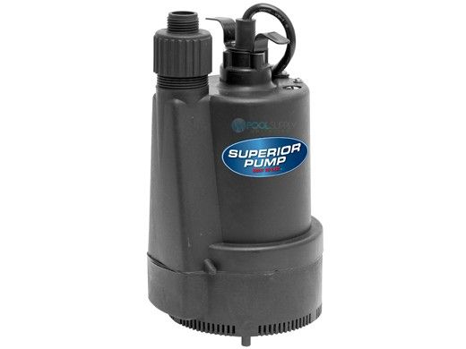 Superior Pump Thermoplastic Utility Pump | Top Discharge | 2400 GPH 1/3 HP 25-Foot Cord | 91335