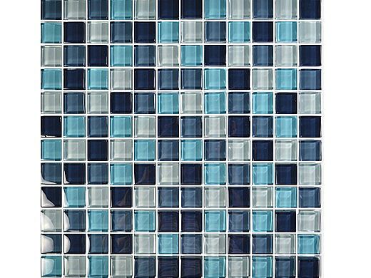 Artistry In Mosaics Crystal Series - Aqua Blend Glass Tile | 1" x 1" | GC82323T2