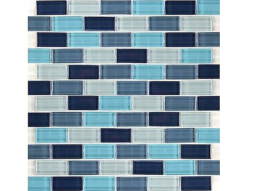 Artistry In Mosaics Crystal Series - Aqua Blend Glass Tile | 1" x 2" | GC82348T2