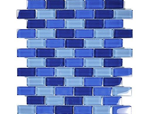 Artistry In Mosaics Crystal Series - Cobalt Blue Blend Glass Tile | 1" x 2" | GC82348B2