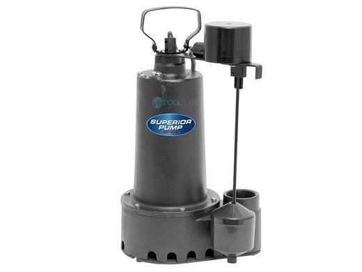 Superior Pump Cast Iron Submersible Sump Pump | Side Discharge | 3600 GPH 1/3 HP 25-Foot Cord | 92359