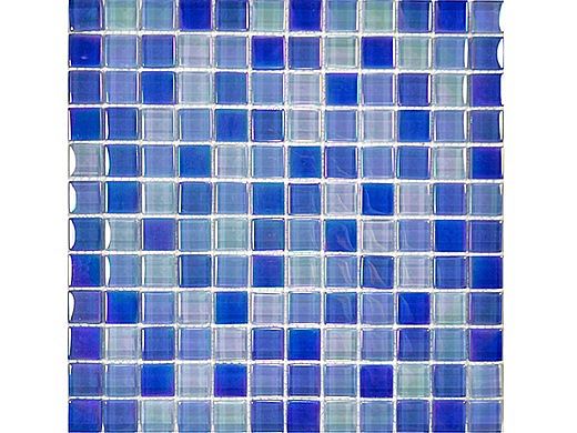 Artistry In Mosaics Crystal Iridescent - Bright Blue Blend Glass Tile | 1" x 1" | GC82323B7
