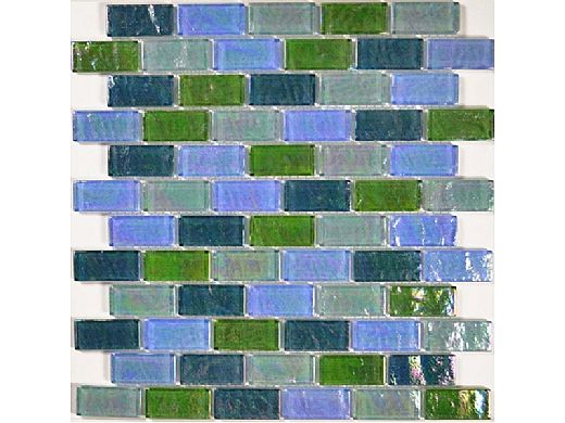 Artistry In Mosaics Ocean Series - Blue Green Blend Glass Tile | 1" x 2" | GC62348G2