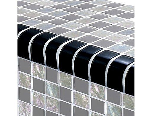 Artistry In Mosaics Twilight Series Trim Glass Tile | Black | TRIM-GT82348K5