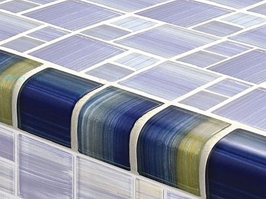 Artistry In Mosaics Watercolors Series 2x2 Trim Glass Tile | Blue | TRIM-GW8M2348B10