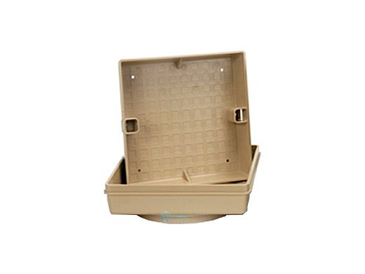 Pour-A-Lid 11" Square Pool Skimmer Cover for New Construction | Tan | SQ201 PAL TAN