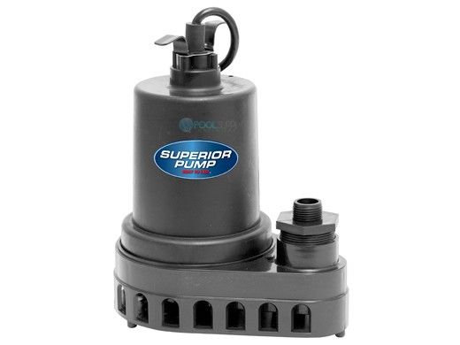 Superior Pump Thermoplastic Utility Pump | Side Discharge | 1800 GPH 1/4 HP 25-Foot Cord | 91270