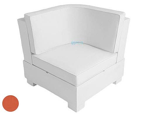 Ledge Lounger Signature Collection Sectional | Corner Piece White Base | Tuscan Premium 1 Fabric Cushion | LL-SG-S-C-SET-W-P1-4677