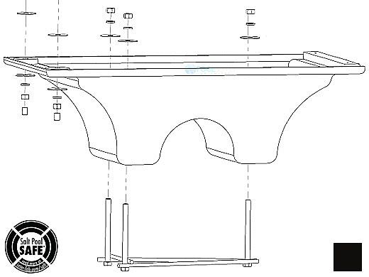 Inter-Fab 6' Los Arcos Acrylic Base Only with Jig | Black | LOS6-2