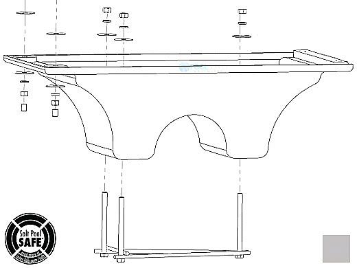 Inter-Fab 6' Los Arcos Acrylic Base Only with Jig | Gray | LOS6-9