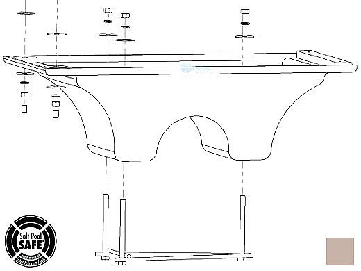Inter-Fab 8' Los Arcos Acrylic Base Only with Jig | Tan | LOS8-7