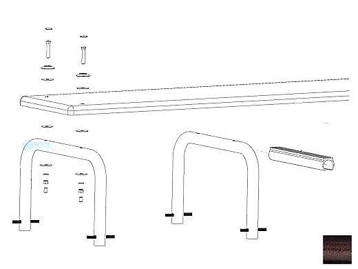 Inter-Fab U-Stands&trade; 12" U-Style Diving Standards Steel Base Only | Copper Vein | DBU12049-4