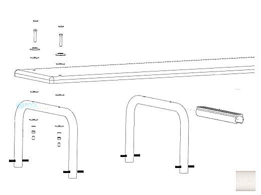 Inter-Fab U-Stands&trade; 12" U-Style Diving Standards Steel Base Only | Light Gray | DBU12049-9
