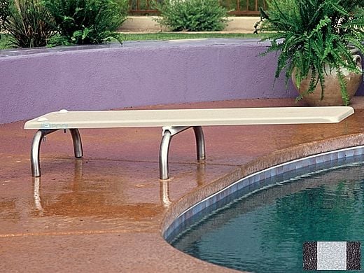 Inter-Fab U-Stands Base with Duro-Beam aquaBoard&trade; Board Complete | 6' Black with Gray Top Tread and 18" Hammertone Gray Powder Coated Steel Base | DB6BLK-US18