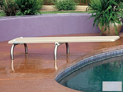 Inter-Fab U-Stands Base with Duro-Beam aquaBoard&trade; Board Complete | 10' Gray with Gray Top Tread and 18" Light Gray Powder Coated Steel Base | DB10GRY-US18