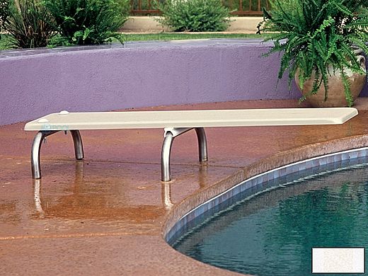 Inter-Fab U-Stands Base with Duro-Beam aquaBoard™ Board Complete | 10' White with White Top Tread and 24" Stainless Steel Base | DB10WS-US24