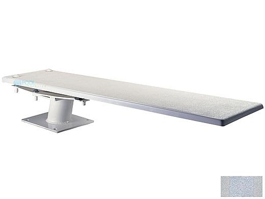 Inter-Fab Techni-Spring Steel Base with Techni-Beam Board Complete | 6' Gray with Gray Top Tread and Gray Base | TB6GRY-TSB