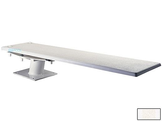 Inter-Fab Techni-Spring Steel Base with Techni-Beam Board Complete | 8' White with White Top Tread and White Base | TB8WW-TSB