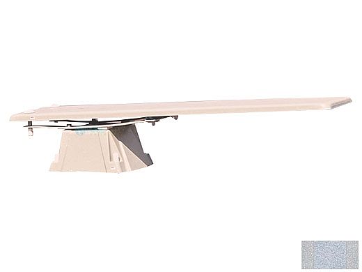 Inter-Fab Techni-Spring Fiberglass Base with Techni-Beam Board Complete | 6' Gray with Gray Top Tread and Gray Base | TB6GRY-TSBF