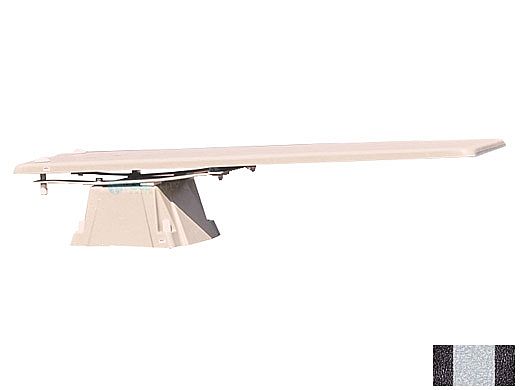 Inter-Fab Techni-Spring Fiberglass Base with Techni-Beam Board Complete | 6' Black with Gray Top Tread and Gray Base | TB6BLK-TSBF