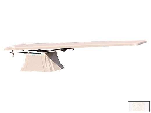 Inter-Fab Techni-Spring Fiberglass Base with Techni-Beam Board Complete | 8' White with White Top Tread and White Base | TB8WW-TSBF