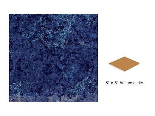 National Pool Tile Bermuda 6x6 Single Bullnose | Bermuda Blue | BERMUDA BLG SBN