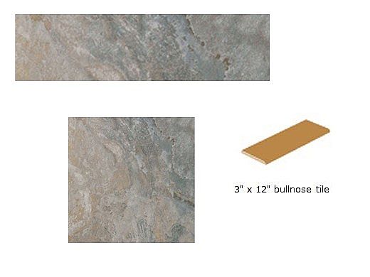 National Pool Tile Sierra 3x12 Single Bullnose | Blue Slate | SIERRA BSL SBN