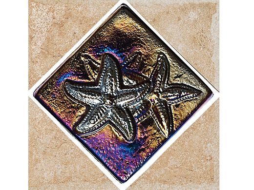 National Pool Tile Bellagio 6x6 Deco | Star Glass Insert | BEL-DECO STAR