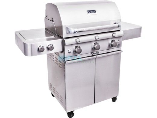 SABER Premium 3-Burner Stainless Steel Free Standing Propane Gas Grill | R50SC0017