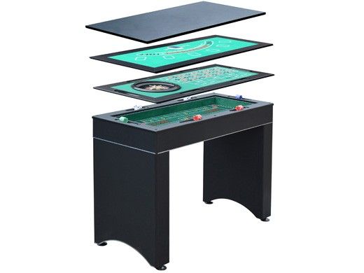 Hathaway Monte Carlo 48-In Roulette Table 4-in-1 Casino Multi-Game Set | Black | NG1136M BG1136M