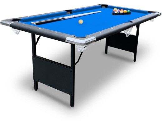 Hathaway Fairmont 6-Ft Portable Pool Table | Black with Blue Felt | NG2574 BG2574